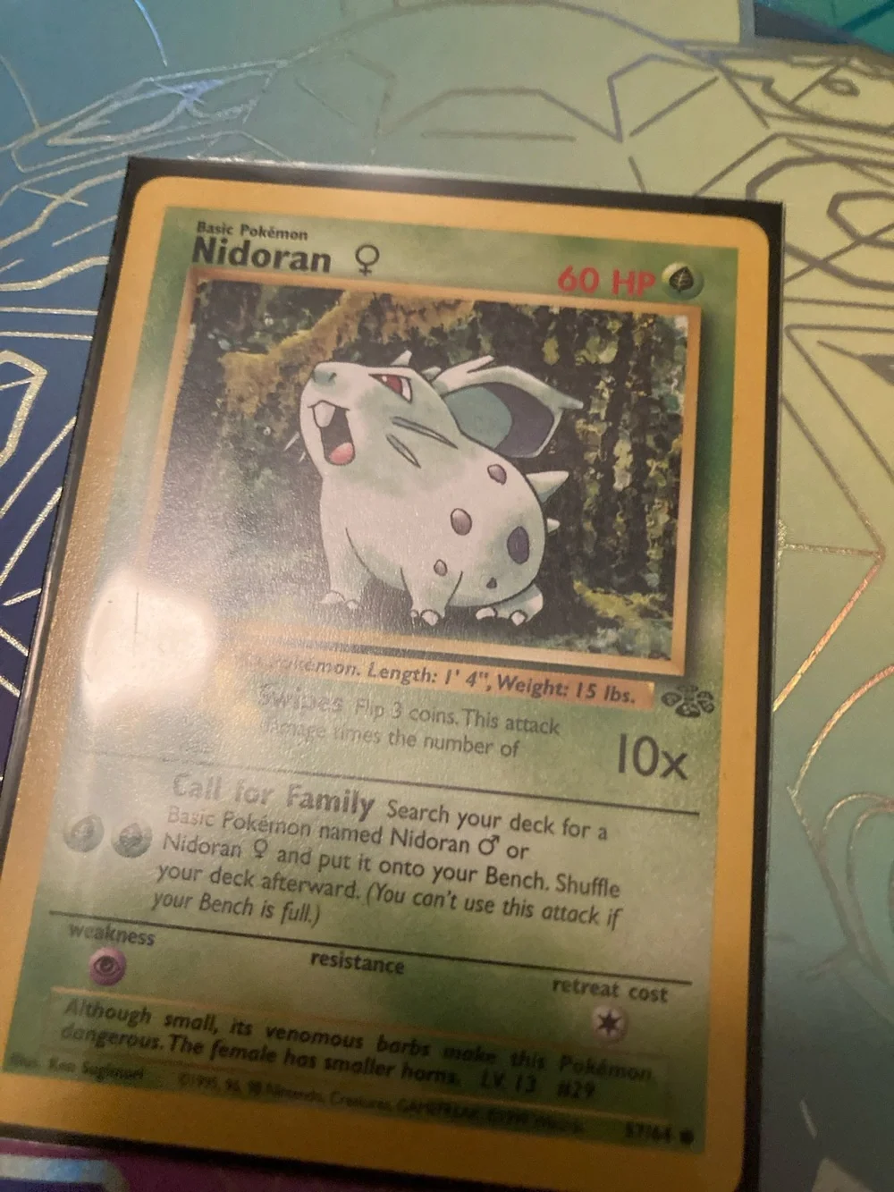Pokemon Nidoran Female Card with Green Artwork